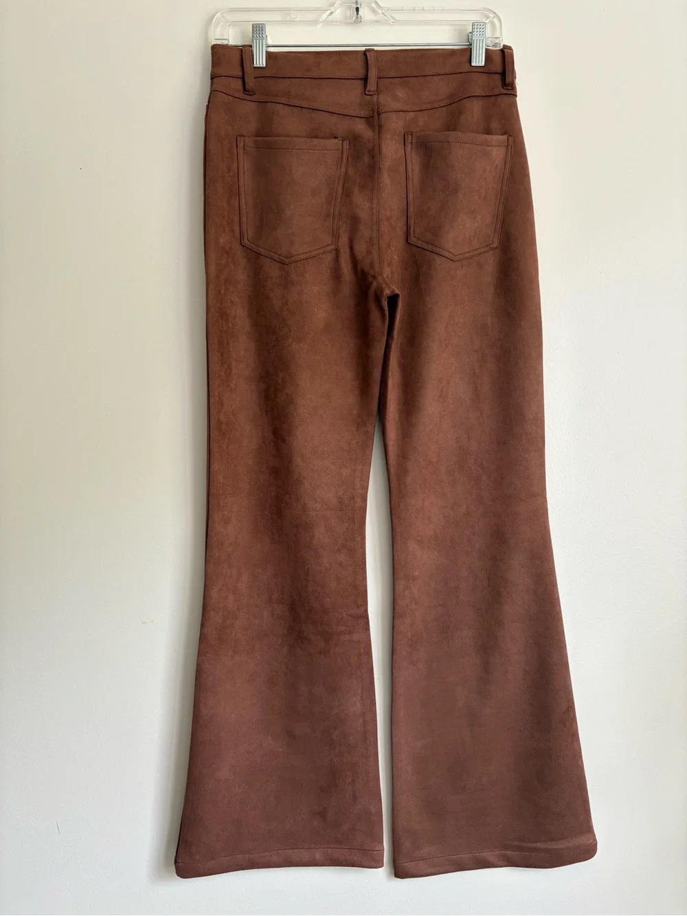 Sanctuary Sawyer Faux Suede Brown Bell Bottom Flare Pants Sz 27 Boho 70s Retro - Picture 5 of 10
